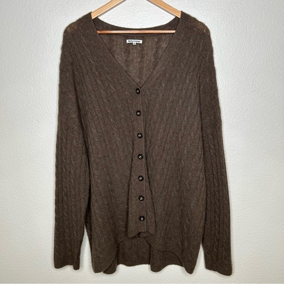Reformation Giusta Oversized Cashmere Cardigan sweater brown small - Picture 1 of 10